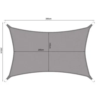Toldo rectangular solar impermeable 3x2m