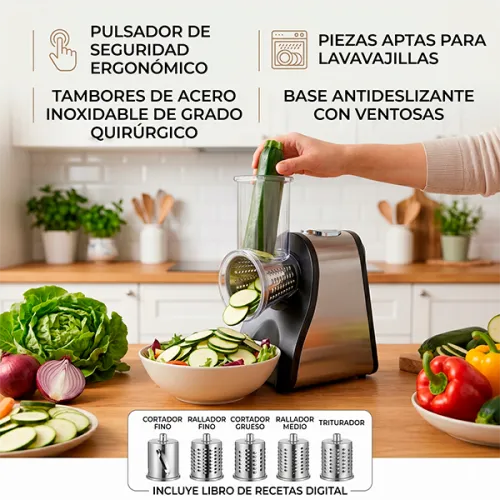 Cortador Multifunción Eléctrico 200W Fruta y Verdura