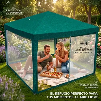Cenador con Mosquitera 3x3 m: sombra y protección